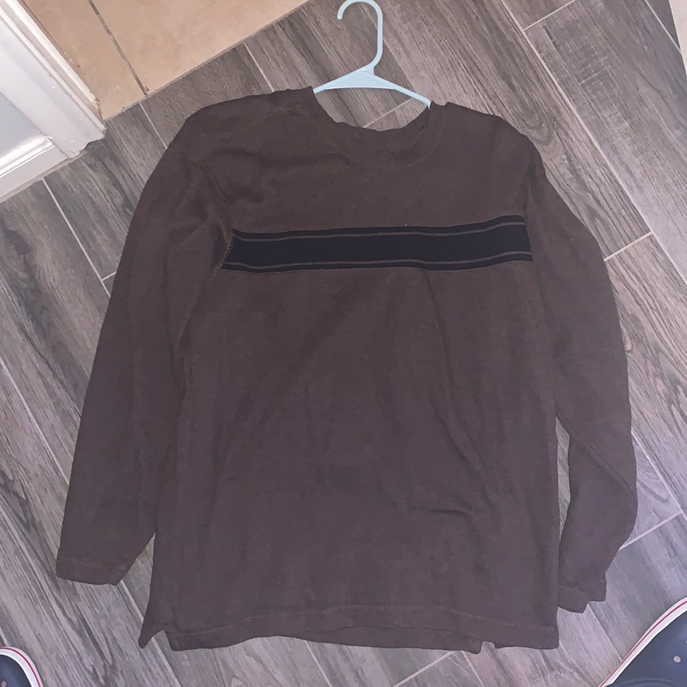 brown and black grandpa sweater